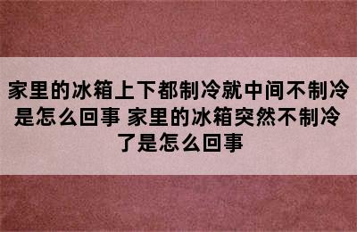 家里的冰箱上下都制冷就中间不制冷是怎么回事 家里的冰箱突然不制冷了是怎么回事